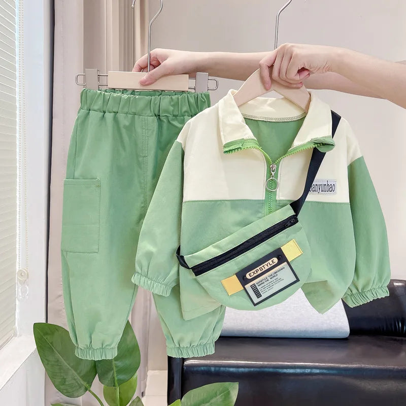 Baby Boys Cartoon Strips Shirt Pants 2pcs/Set