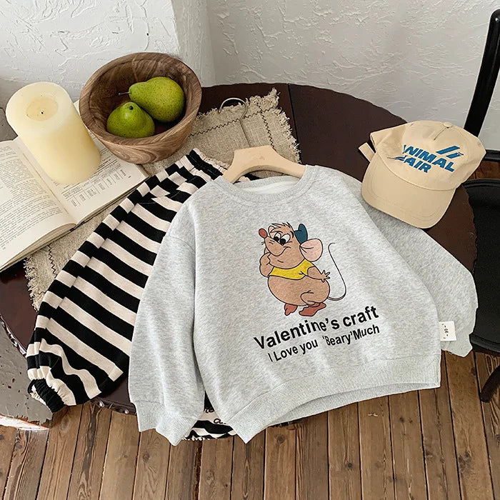 Autumn Cartoon Printed Kids Boys Hoodie