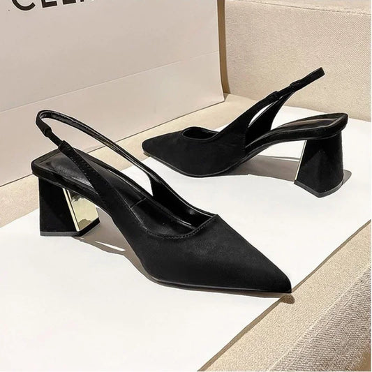 Summer New Pointed Solid Color Simple Sandals
