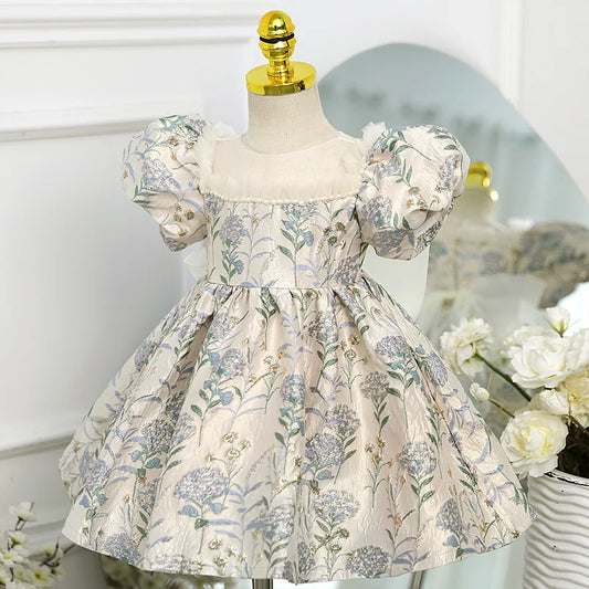 New Luxury Embroidery Flower Baby Girl Dress