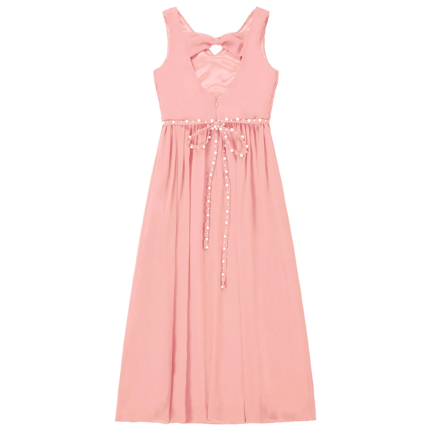 Girls Elegant Beaded Chiffon Party Summer Dress