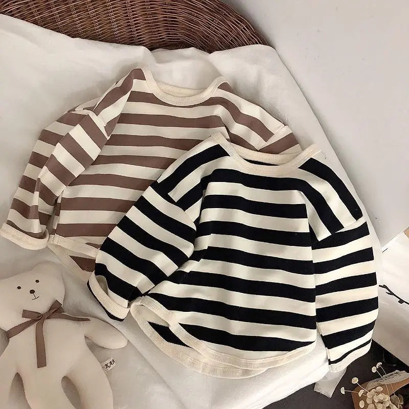 New Fashion Children Boys Long Sleeve Striped T-shirt