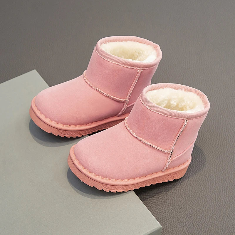 New Leisure Thick Fur Platform Winter Kids Short Boot