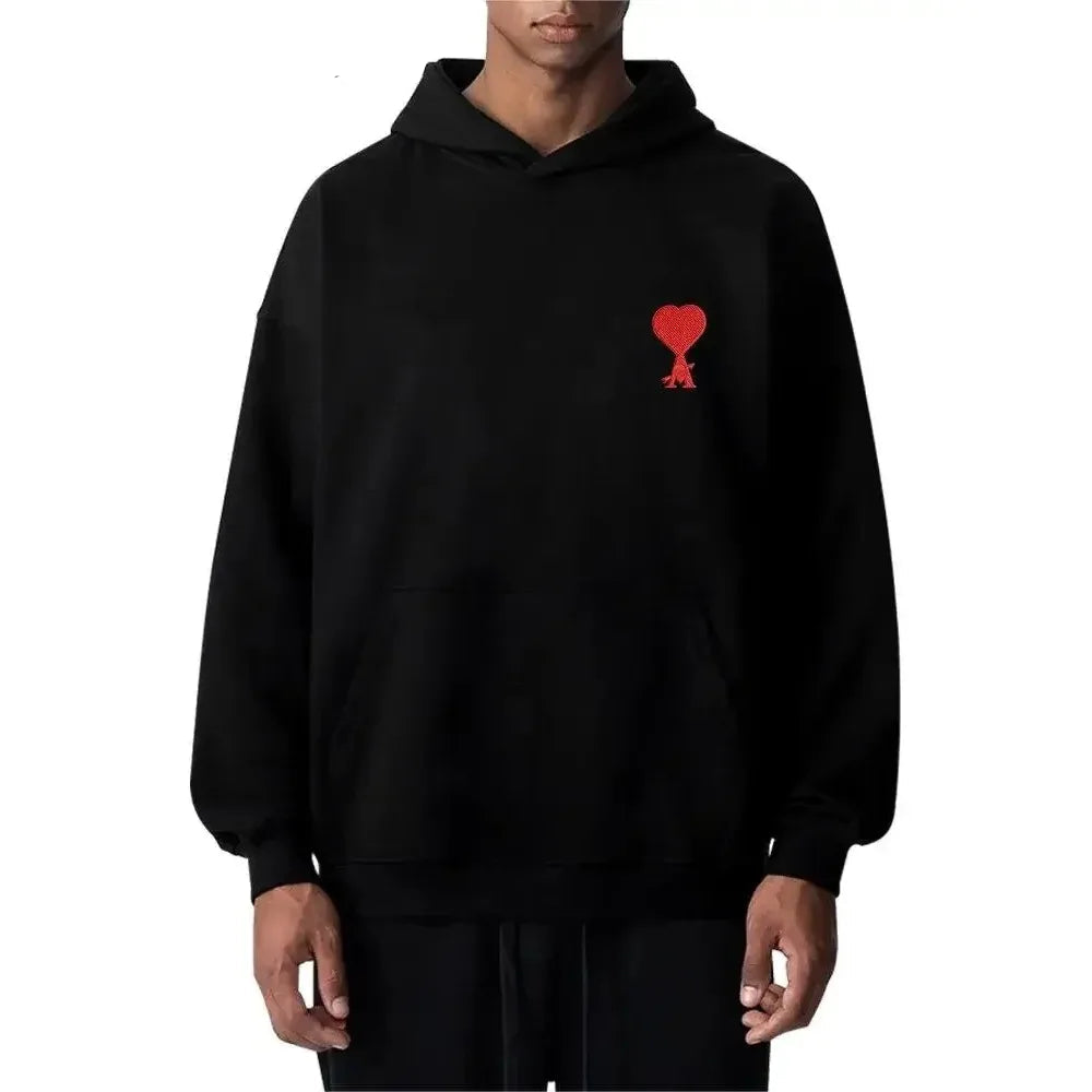 Süßer Kapuzenpullover mit Pfirsichherz-Muster für den Alltag für Herren
