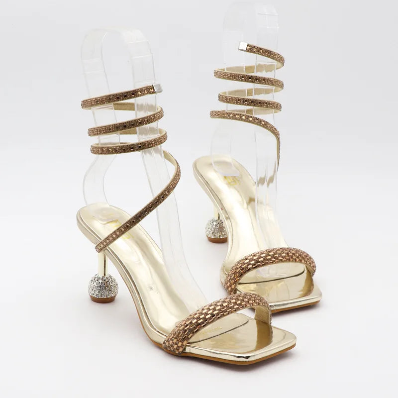 Neue offene Rom-Sandalen mit Strass-Feen-Fußriemen
