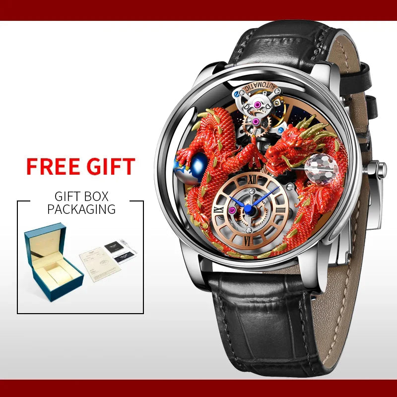 3D Gold Dragon Astronomia Quartz Watch