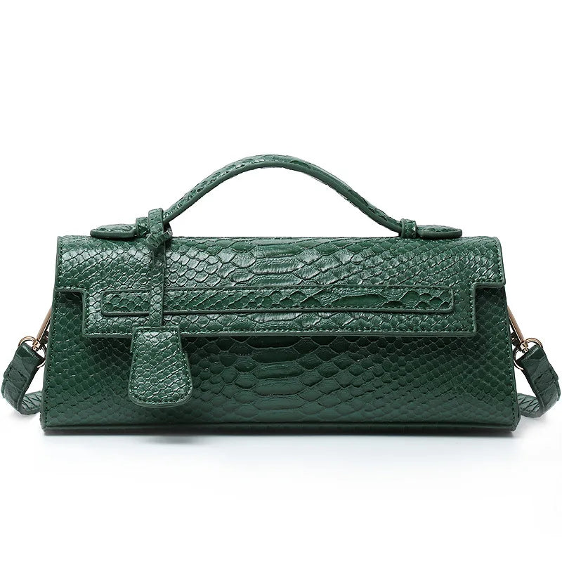Rechteckige Handtasche mit Schlangenmuster