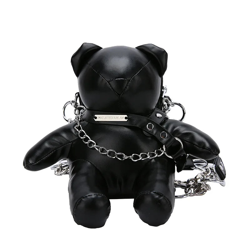 Designer Bear Doll Leather Fashion Chain Crossbody Shoulder Bag