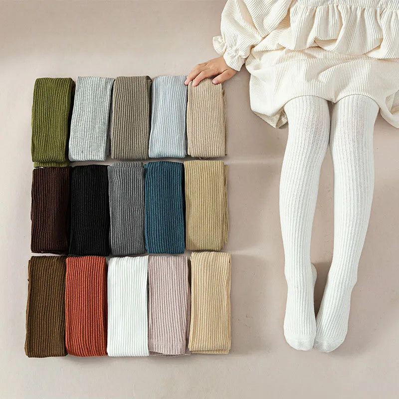 Autumn Girls Tights Warm Solid Color Cotton Stockings