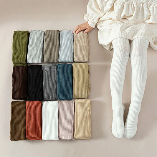 Autumn Girls Tights Warm Solid Color Cotton Stockings