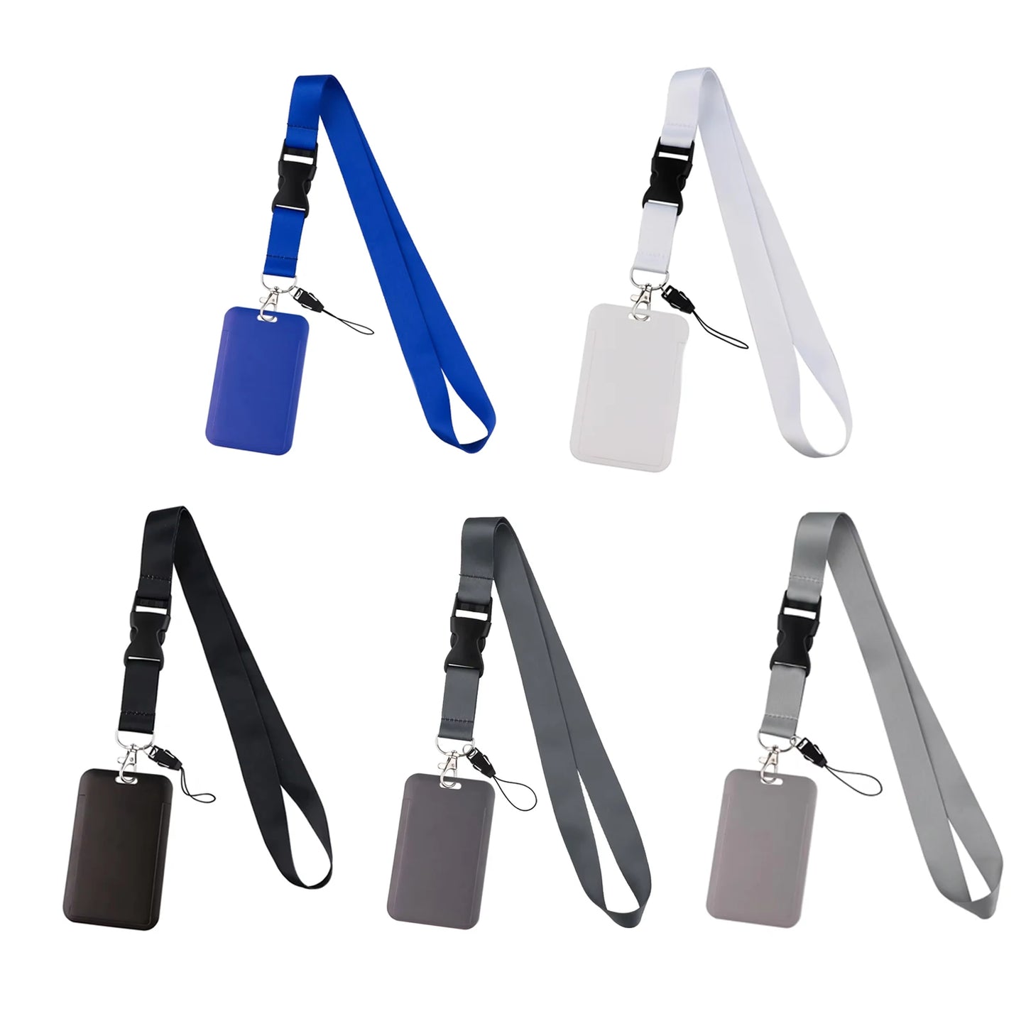 New Pure Lanyard Keychain ID Card Holder