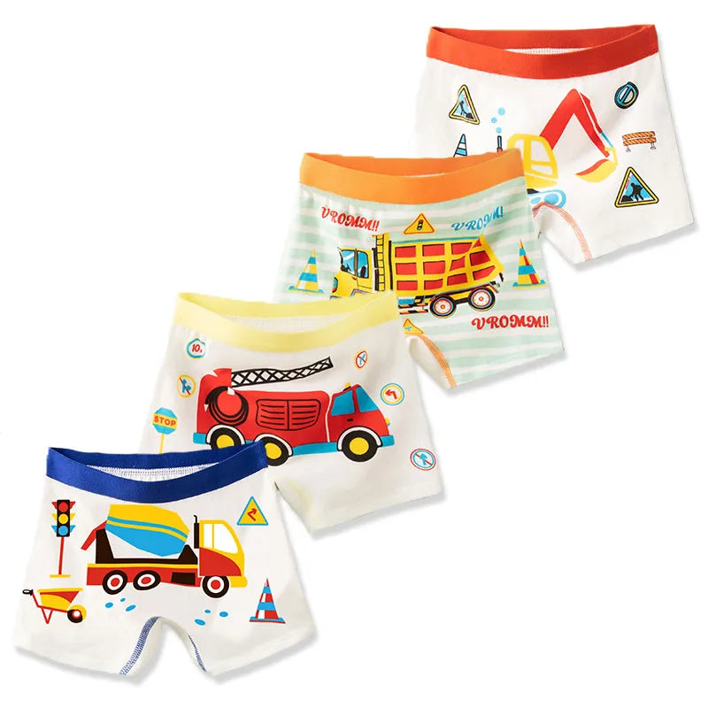 4 Pieces/Pack Boys Cotton Underwear