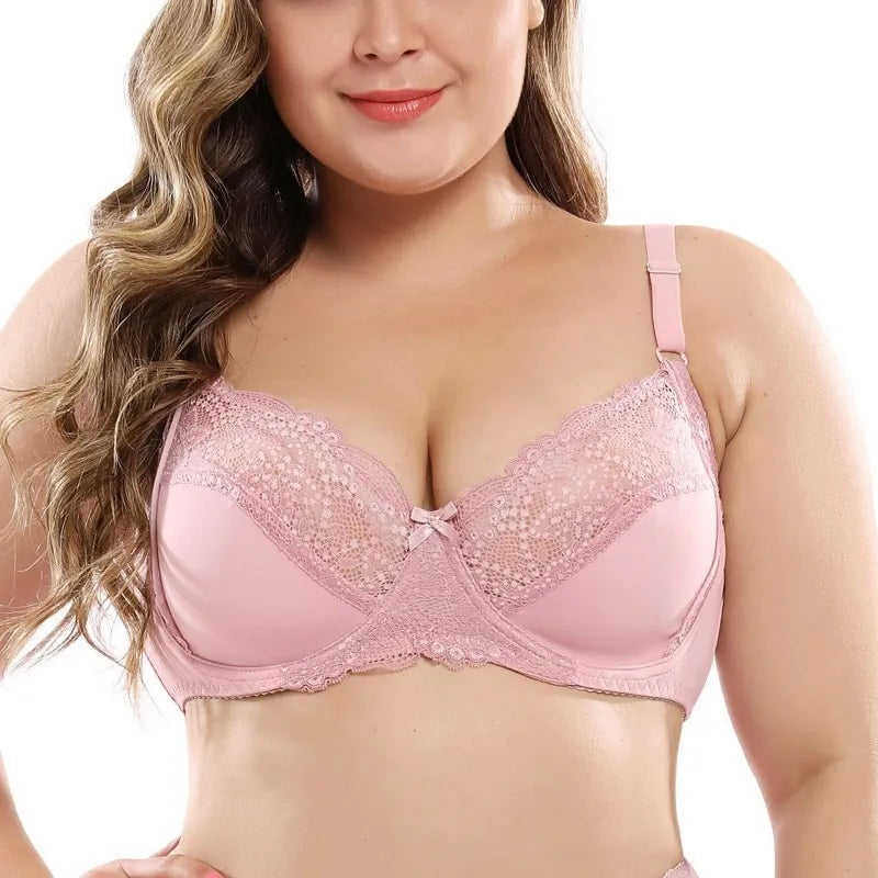 Women Sexy Floral Deep V Boost Push Up Plus Size Bras
