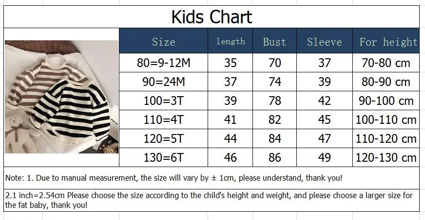 New Fashion Children Boys Long Sleeve Striped T-shirt