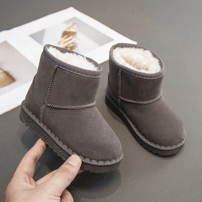 New Leisure Thick Fur Platform Winter Kids Short Boot