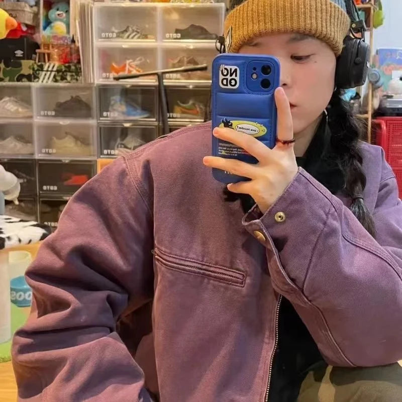 Neuer Wintermantel mit Futter aus gewaschenem Vintage-Look