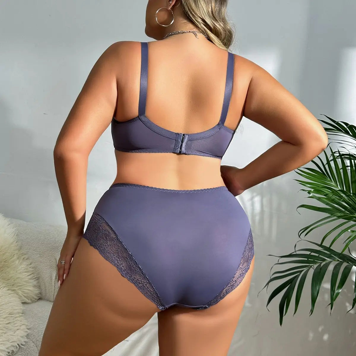 Women Floral Lace Underwear Set