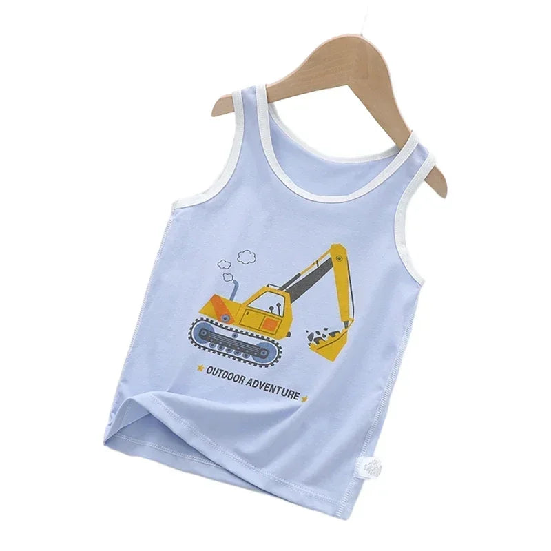 Summer Sleeveless Breathable Cotton Children T-shirt
