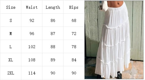 White Skirt High Waisted Lotus Leaf Edge Skirt Solid Color Pleated Skirt