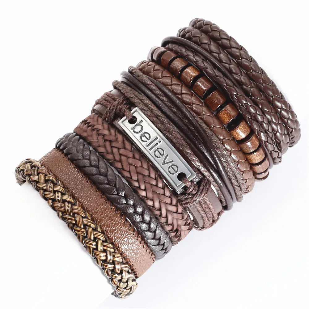 10 Pcs/set Black Wrap Women New Fashion Bracelets
