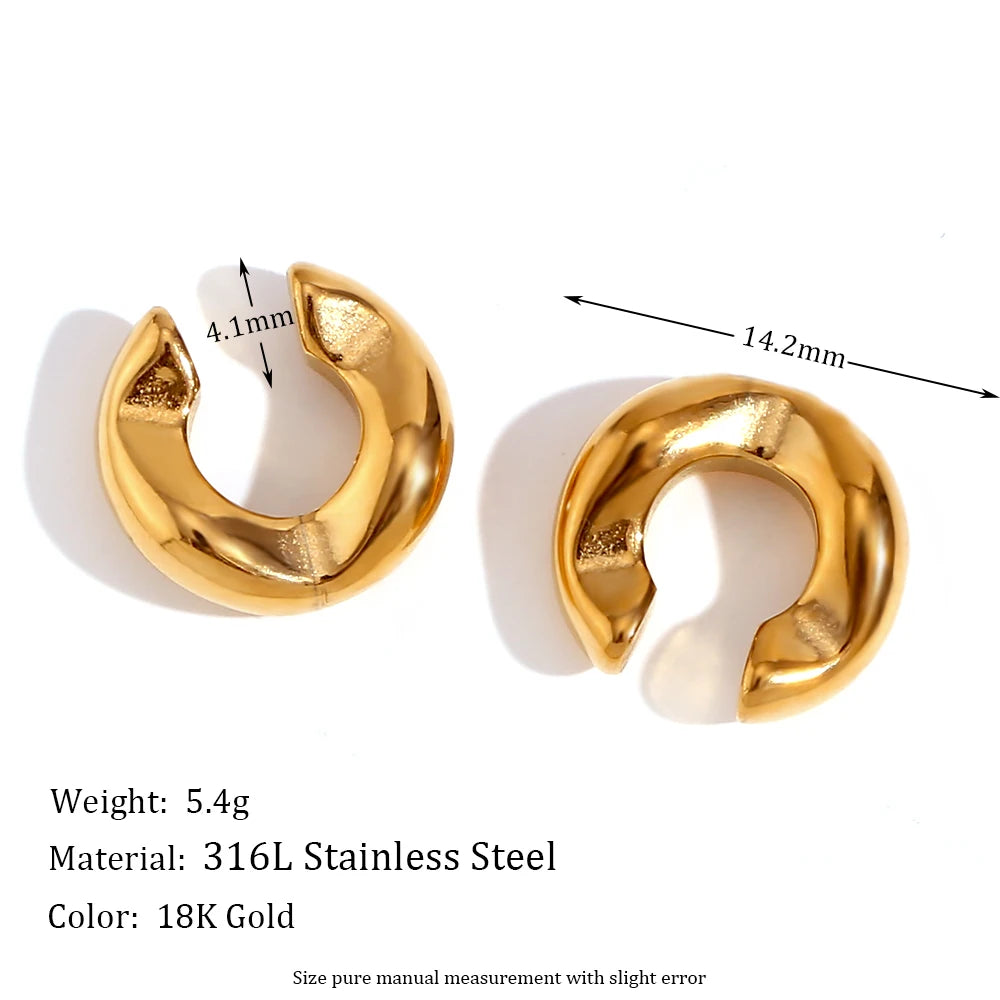 New Stainless Steel Gold Color Ear Clip
