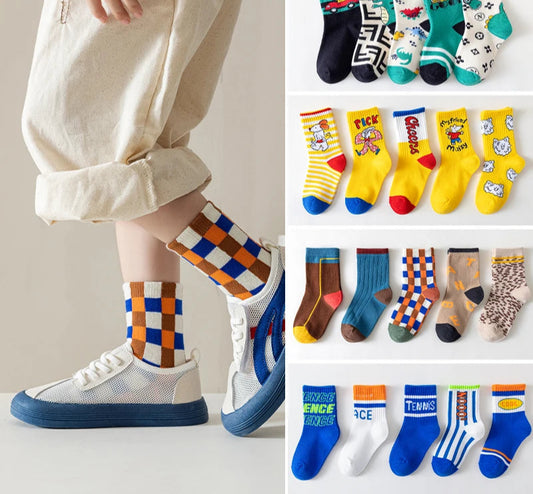 Boy Cartoon Cotton Knitted Sports Socks