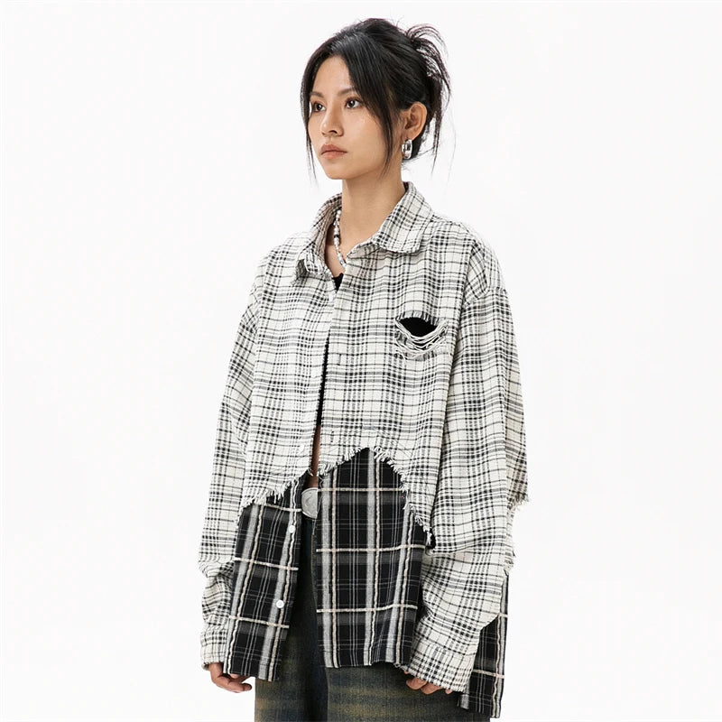 Women Plaid Blouses Korean Style Shirts