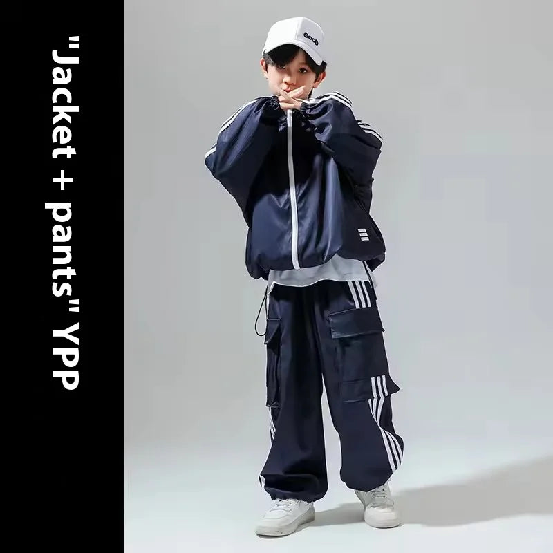 New Hip Hop Bomber Jacket Cargo Sport Pants