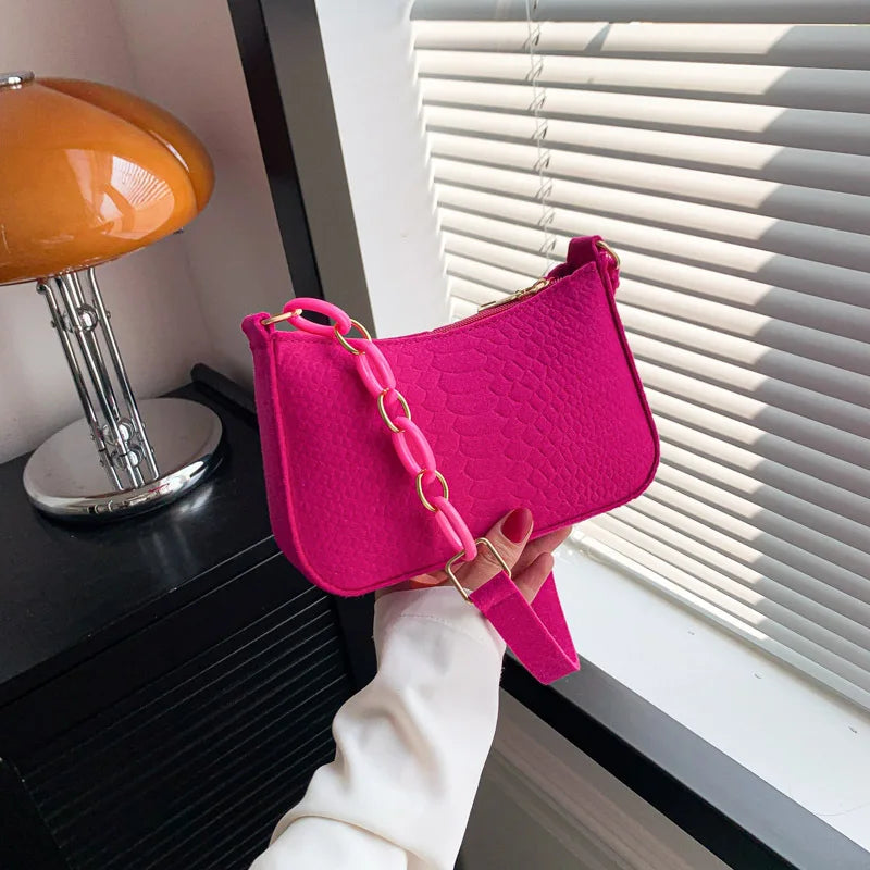 Schlichte Schulter- und Crossbody Tasche Retro