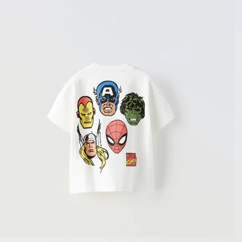 Baby Cute Print Round Neck Short Sleeve Base Shirt
