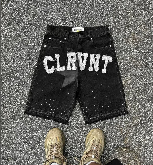 Summer Five Pointed Letter Patchwork Embroidered Jeans