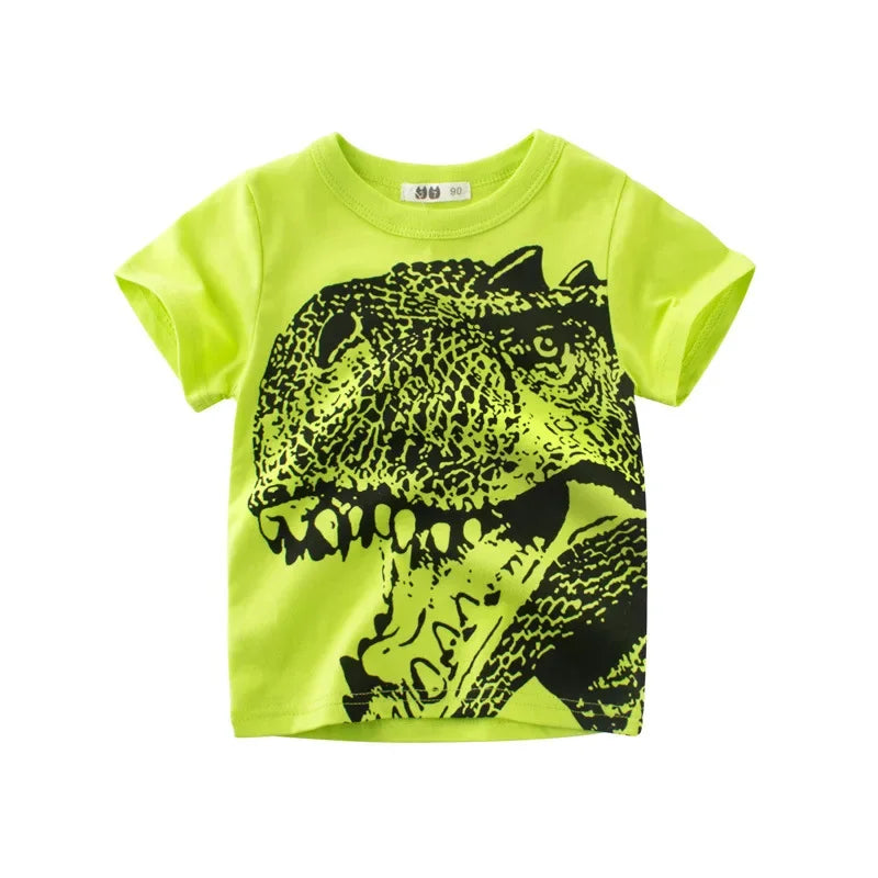 Children Boys Short Sleeve O-Neck Cotton T-shirt