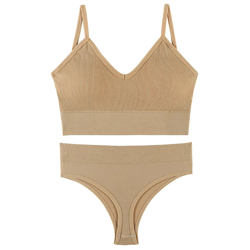 New Women Seamless Bra Set