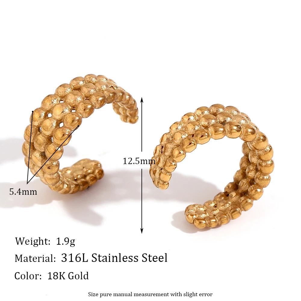 New Stainless Steel Gold Color Ear Clip
