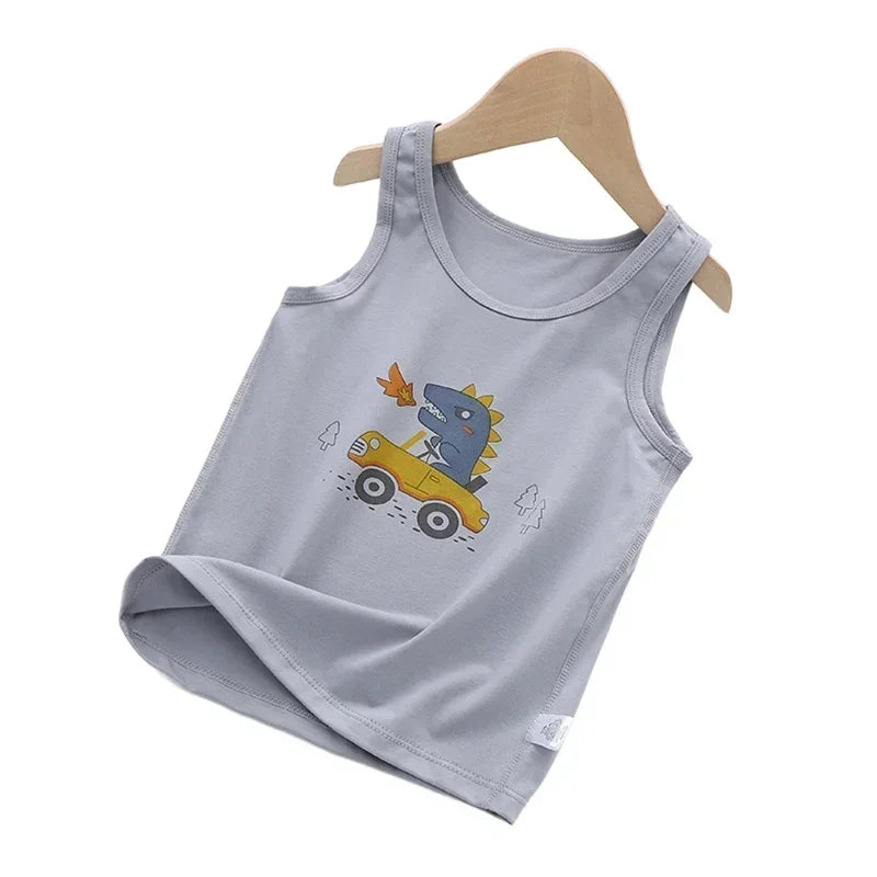 Summer Sleeveless Breathable Cotton Children T-shirt