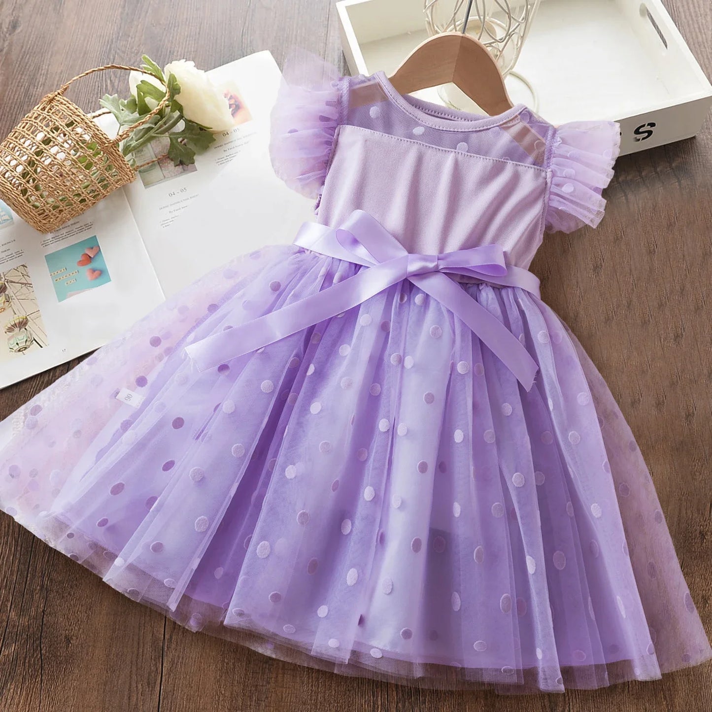 Girls Ruffles Tulle Casual Layered Dresses