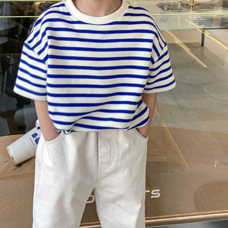 All-match Loose Cotton Boys T-shirt