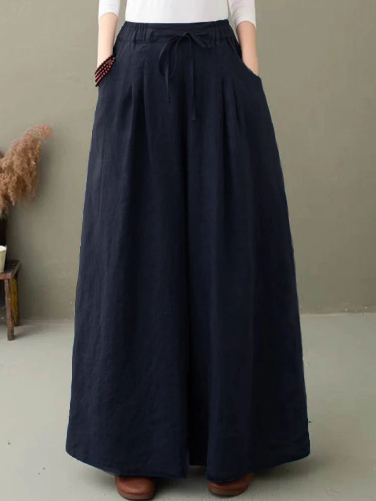 ZANZEA Elegant Women's Wide Leg Pants