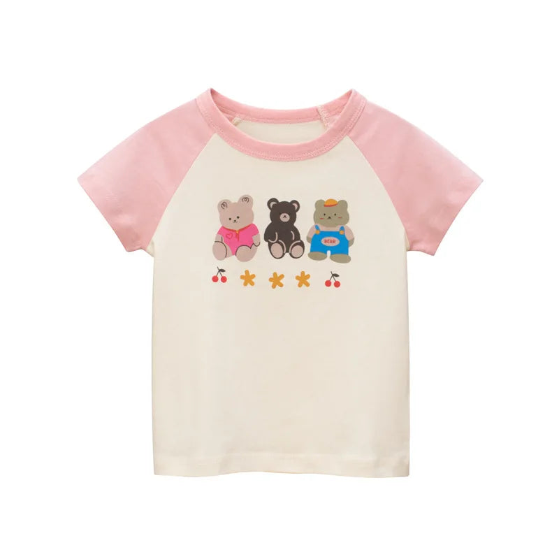 Sommer 2-8 Jahre Kinder Mädchen Shorts Ärmel T-shirts