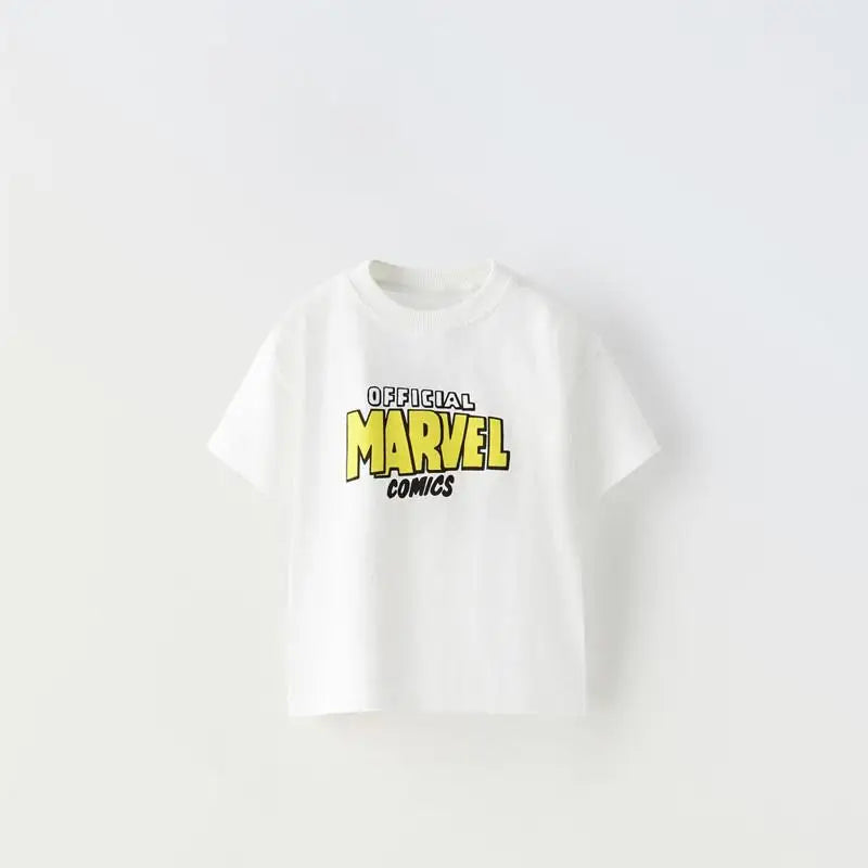 Baby Cute Print Round Neck Short Sleeve Base Shirt