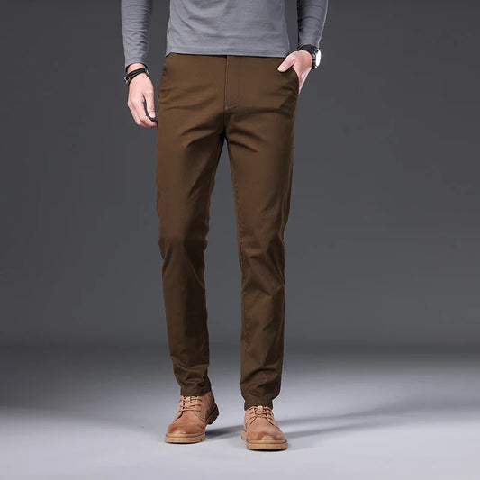 Herren Casual Coffee Stretch Straight Classic Leichte Business Casual Hose