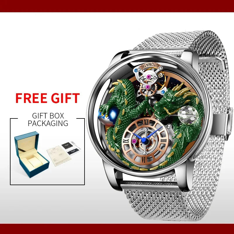 3D Gold Dragon Astronomia Quartz Watch