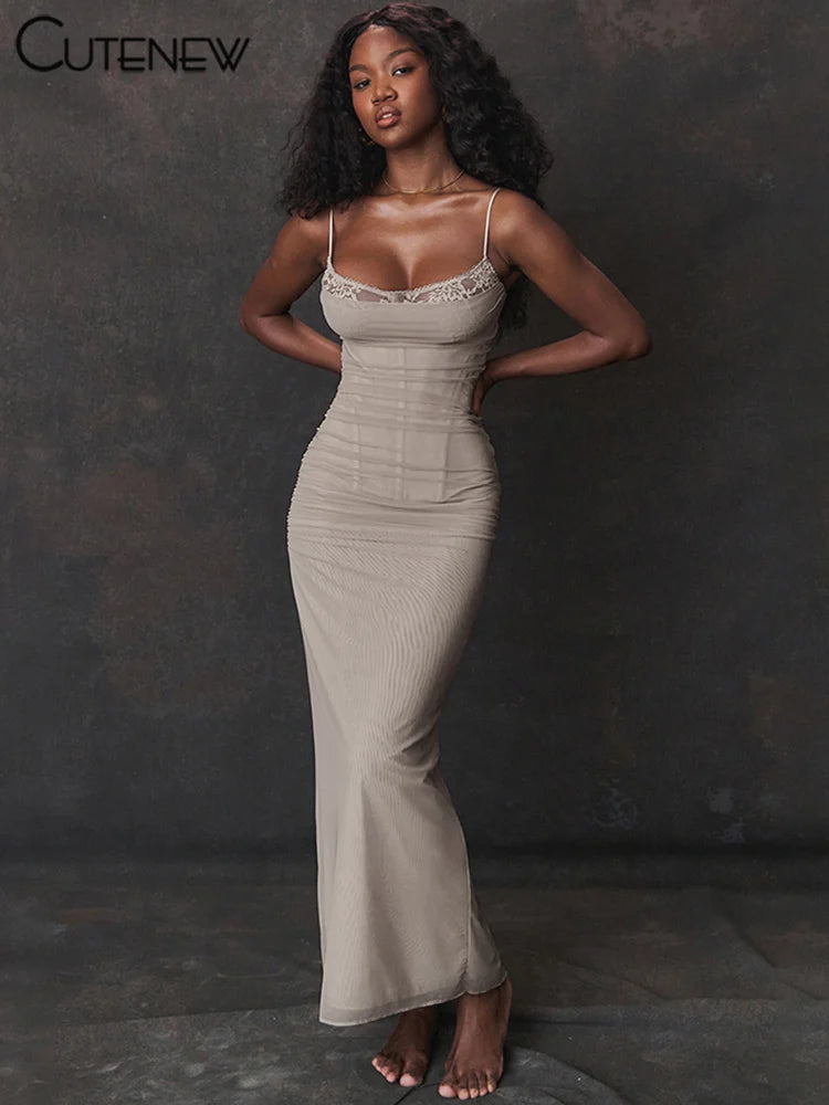 Cutenew Elegant Maxi Sexy Spaghetti Lady Long Dresses