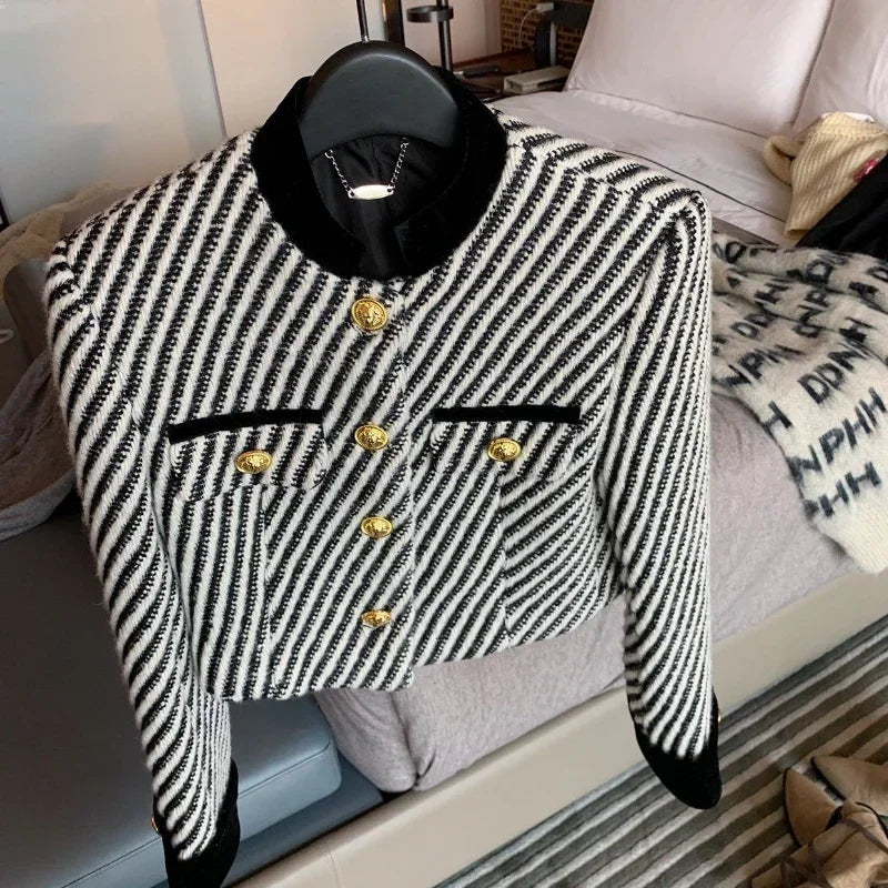Autumn Winter 2024 New Vintage Stripy Jackets