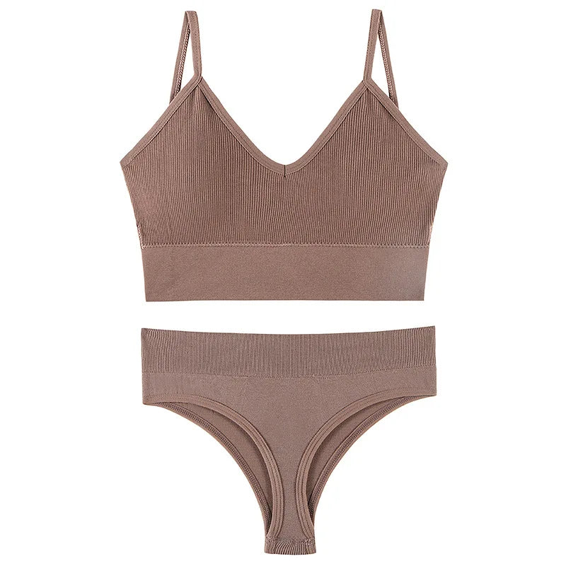 New Women Seamless Bra Set