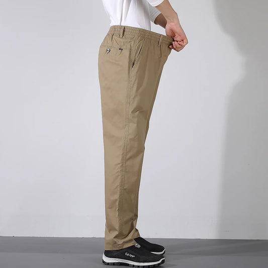 Modische, lässige, gerade Bleistift-Cargohose mit hoher Taille