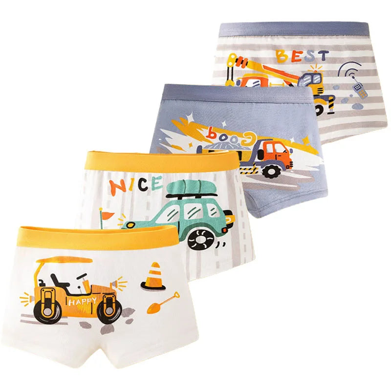 4 Pieces/Pack Boys Cotton Underwear
