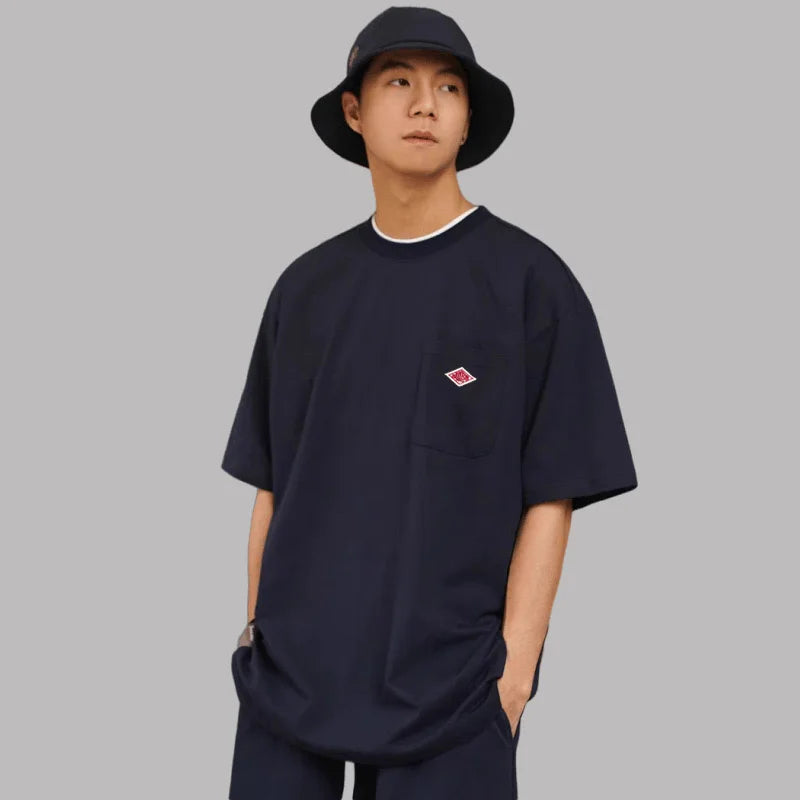 Men Pure Cotton Short Sleeve Loose T-shirt