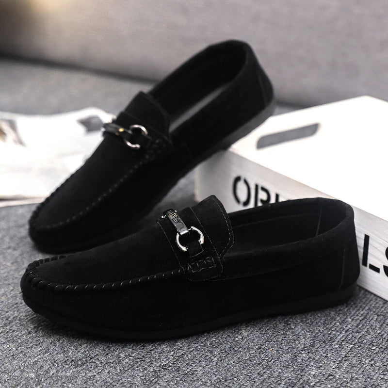 Lässige, bequeme Slip-On-Fahrschuhe aus Leder für Herren