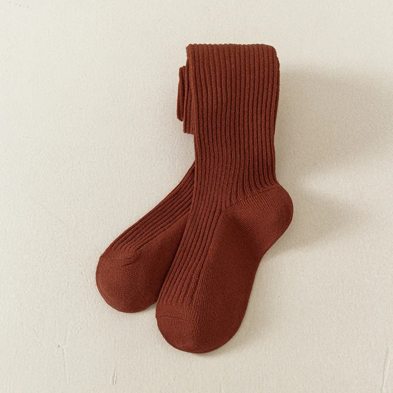 Autumn Girls Tights Warm Solid Color Cotton Stockings